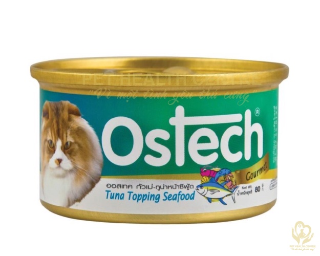 Pate cho mèo Ostech Tuna Seafood 80g